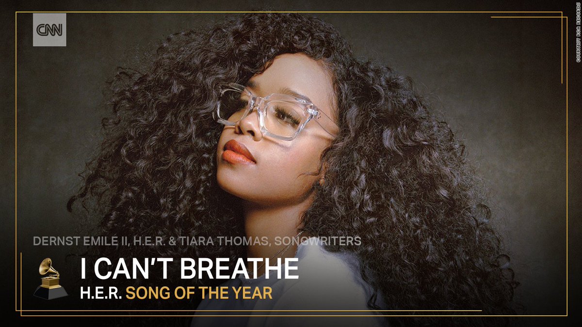 "I Can't Breathe" by H.E.R. wins song of the year at the #Grammys cnn.it/3bNsTeW