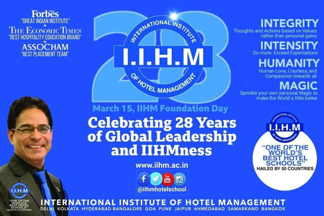 IihmVimlesh's tweet photo. Wishing a Happy 28th Foundation Day  to all IIHMites. Proud Association. 

Many Congratulations to Suborno Bose Sir and Sanjukta Bose  Ma'am

#bestplacetowork #ForbesBestPlaceToStudy #IIHMDelhi #iihmhotelschools #FoundationDay #28FOUNDATIONDAY #Iihmness #celebrationtime #IIHM https://t.co/EZ7kMQzLgB