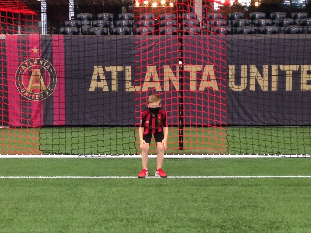 joeb_80's tweet photo. My heartfelt THANKS TO @ATLUTD , #TAPSorg, the #CR staff especially Alec & Kat for being our hosts today @ MB . A big shoutout to Brad Guzan for his appearance yelling "Jacob" from the stands. https://t.co/qqeyGOBob1