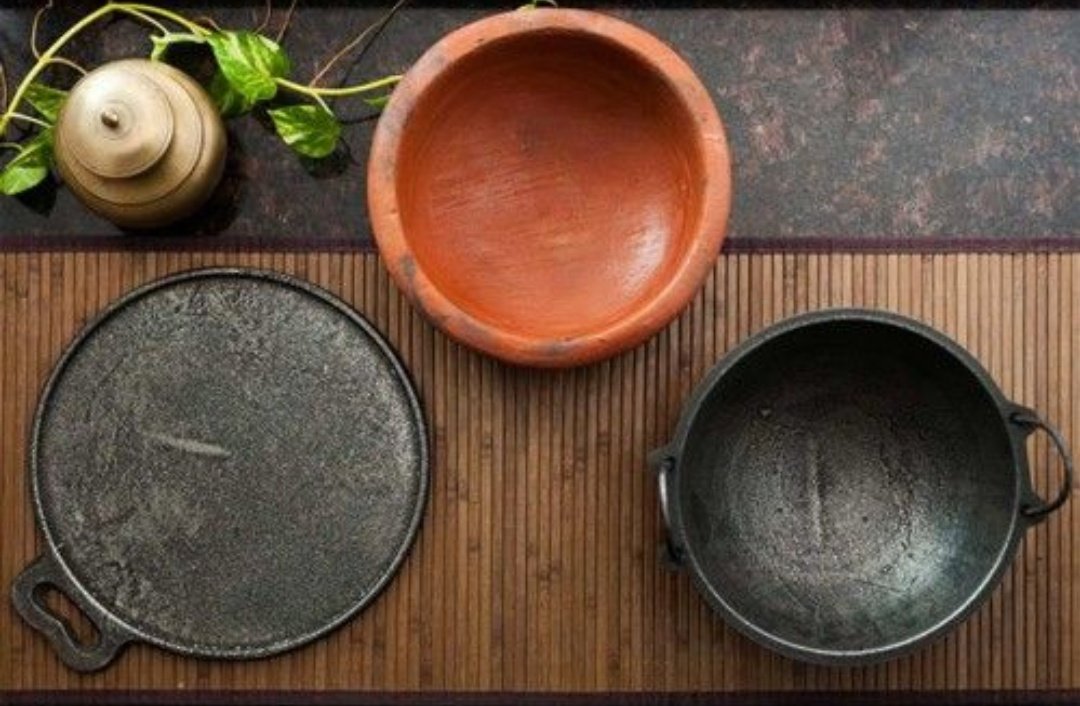 Non-stick utensils are coated with teflon which can cause cancer, obesity, thyroid, low birth weights, and preeclampsia. Aluminum cookware's food can cause learning disorders, Alzheimer’s disease. Let's
#MakeHealthyChoice &amp; replace such cookwares with iron and clay made utensils.