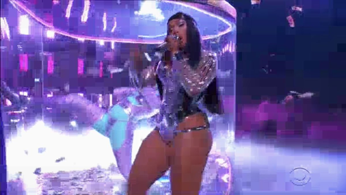 PopBase's tweet photo. Cardi B &amp; Megan Thee Stallion deliver an exceptional “WAP” #GRAMMYs performance. https://t.co/WZ8uYj2R8e