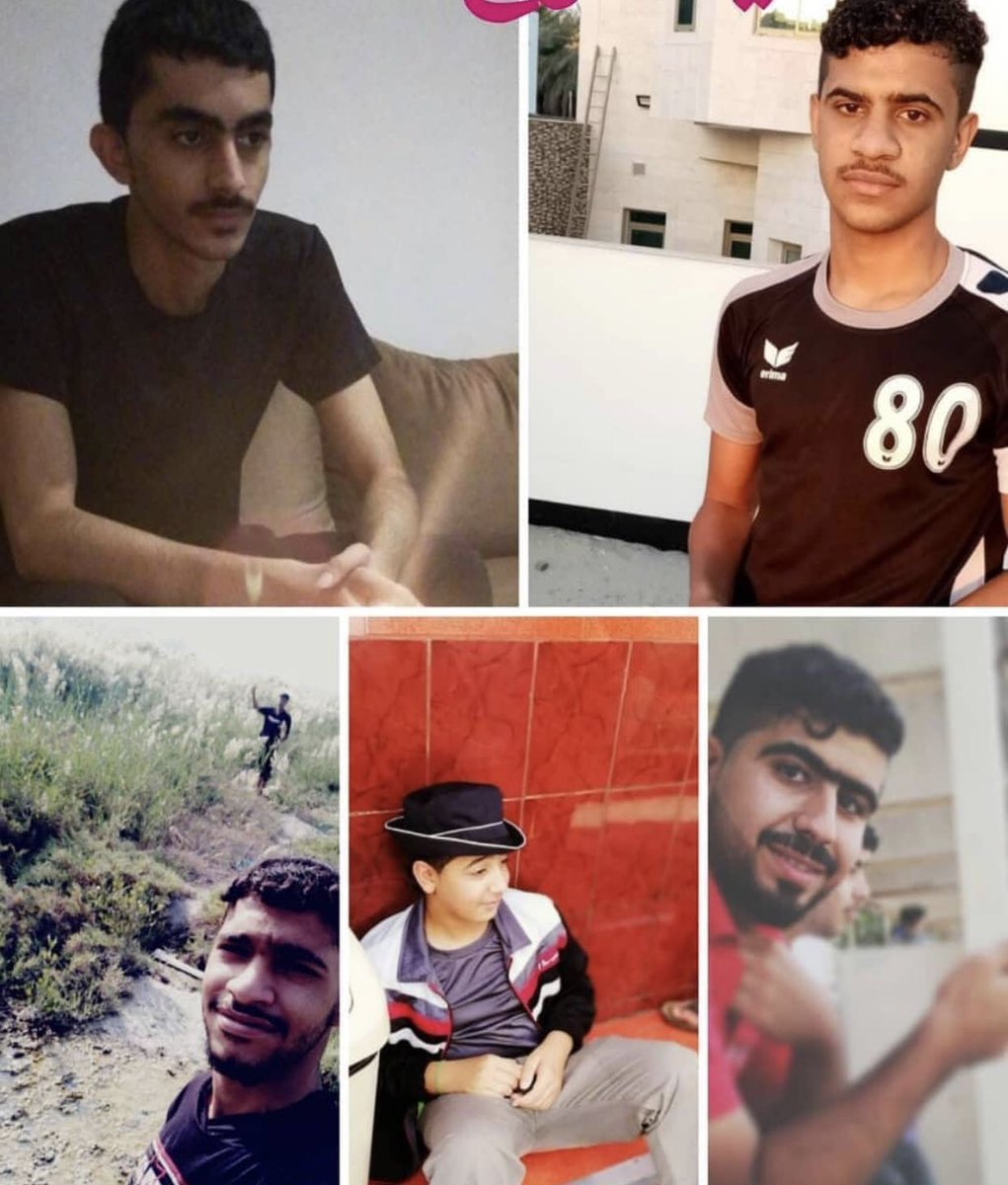 ebrahim_sarhan's tweet photo. #Bahrain |Today, Monday (March 15) The High Court of Appeal-Criminal- will see the children of #ALEKER sentenced to three years.
they’re:
1-Abdullah Abdul-Jalil,15yr
2-Abdullah Abdul-Jabbar,16yr
3-Yosef Abdel Khaleq,16yr
4-Muhammad Abdullah,18yr
5- Muhammad Abd Al-Zahra,20 yr https://t.co/Bb3aEO3kHQ
