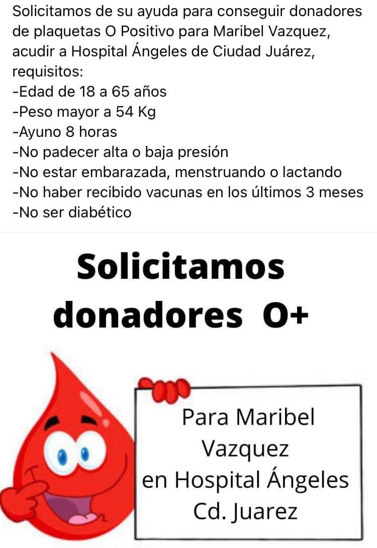 Se buscan donantes #CiudadJuarez <a href="/somosblooders/">Blooders</a> <a href="/donaenvida/">Únete Dona en Vida</a>