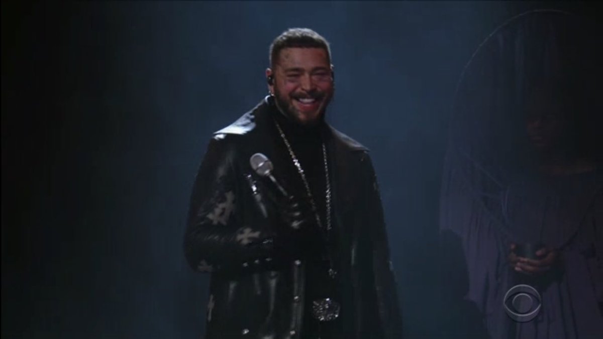 Post Malone delivered a stellar #GRAMMYs performance of “Hollywood’s Bleeding”.