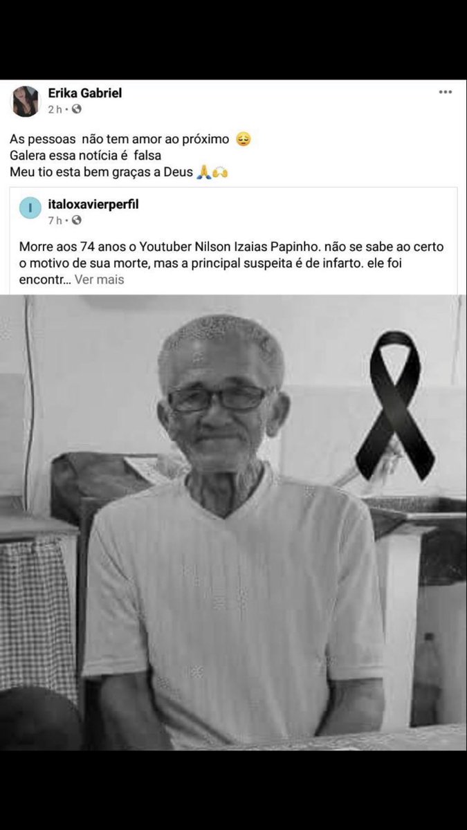 ocadengue's tweet photo. gente a sobrinha dele confirmou q eh FAKE o nilson ta bem https://t.co/MbMgiH39sm
