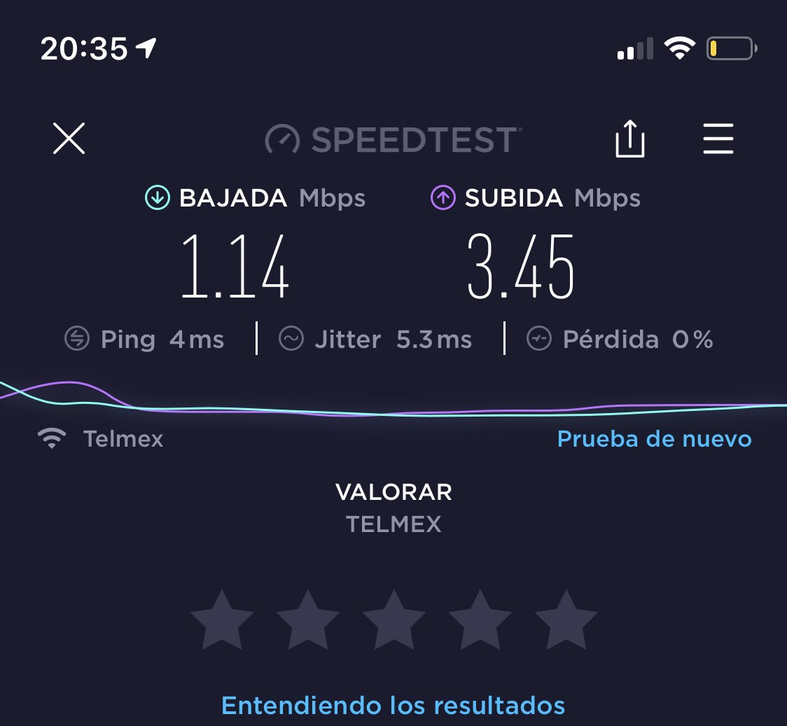 gaboguillermo's tweet photo. Poco me duró el gusto.
Media hora al teléfono para que compongan el servicio y 15 días después... 1.14! #NoMamar #lentium #Telmex no cumple https://t.co/51S5W8VVcm