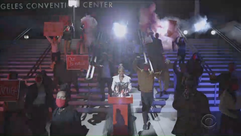 Variety's tweet image. Lil Baby performs "The Bigger Picture" at the #Grammys bit.ly/38DS4hX