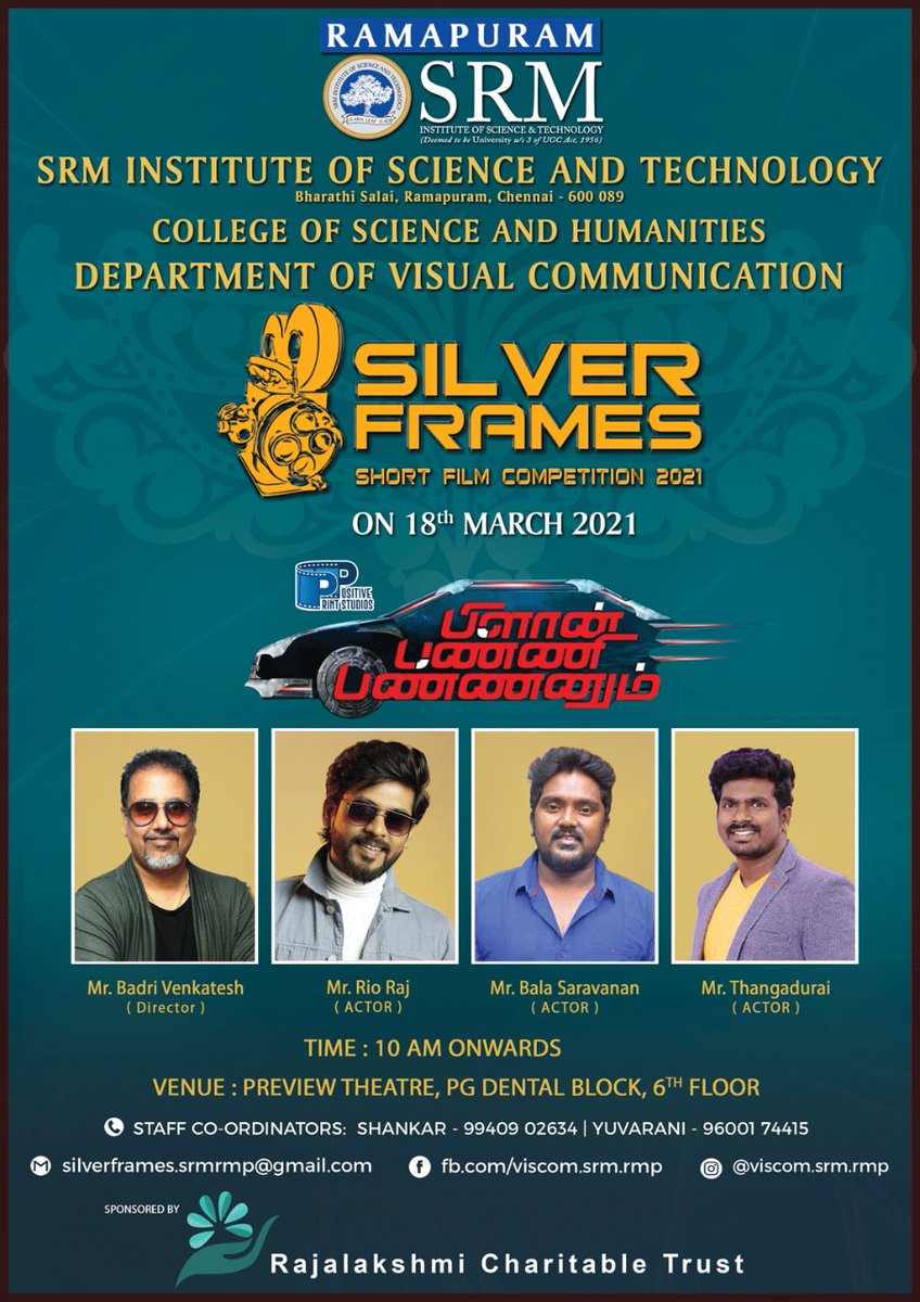 Dhinesh84407456's tweet photo. SILVER FRAMES ❤❤❤
#SF2021
#planpannipananum 
#positiveprintstudios
❤Have a blast 💥💣 https://t.co/9LwW8ySLLu