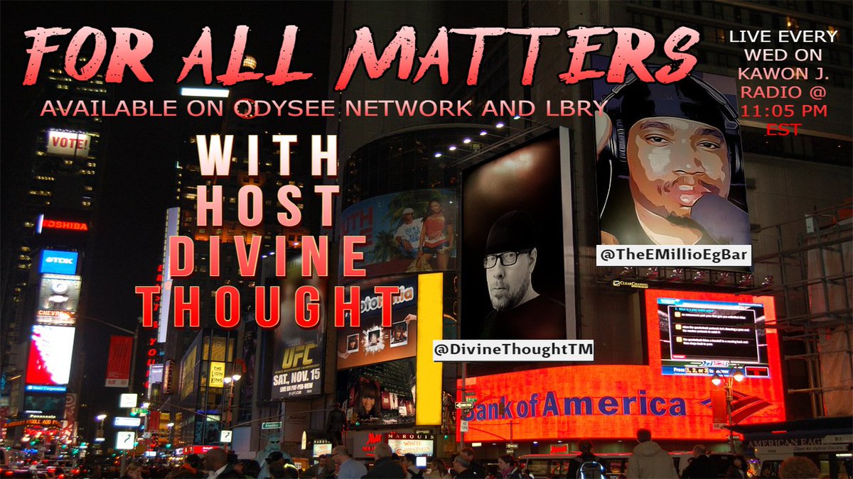 TheEEgBarShow's tweet image. 🚨🚨BRAND NEW EPISODE🚨🚨
#TheNonStopRadioShow&apos;s own @TheEMillioEgBar is tonight&apos;s guest on the #ForAllMatters Podcast with @DivineThoughtTM.. #TuneIn to hear this interview available now on @YouTube.. Also available on #Lbry &amp;amp; the #Odysee Network
.
youtu.be/A78_ODoZmO8