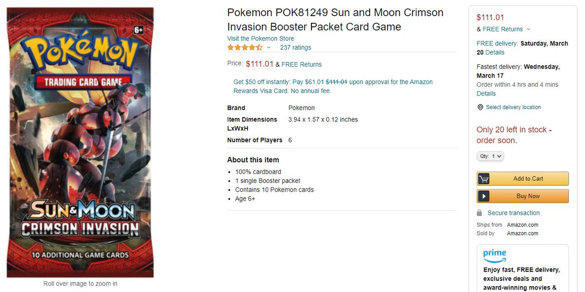 Nintendeal Amazon Is Scalping These Pokemon Tcg Booster Packs For 111 01 T Co Vc8tqbdf2a Msrp Is 3 99 Nintendeal Amazon Is Scalping These Pokemon Tcg Booster Packs For 111 01 T Co Vc8tqbdf2a Msrp Is 3 99