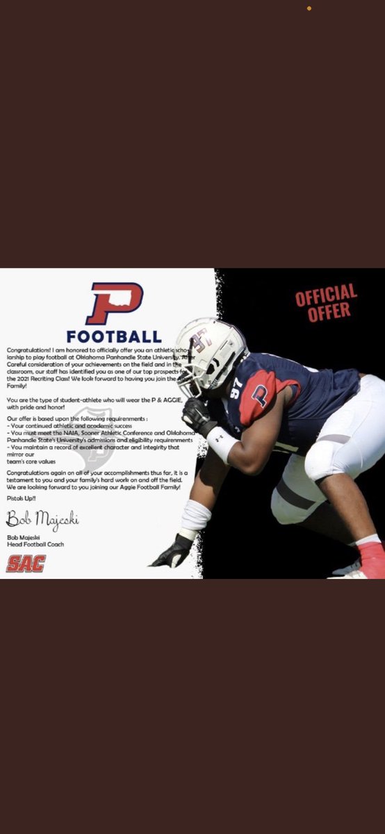 SirlarriusR's tweet photo. After a great talk with @JustinHart10_ , I am very blessed to receive an offer from Oklahoma Panhandle State University ❤️💙!! https://t.co/veGZM4ozVs
