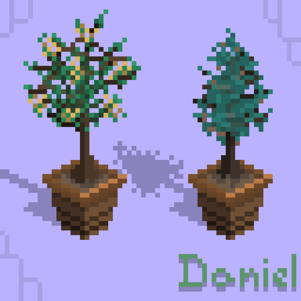 BitsDannie's tweet photo. Trying to do decent looking trees :/

#pixelart https://t.co/9GWgaRtxtn