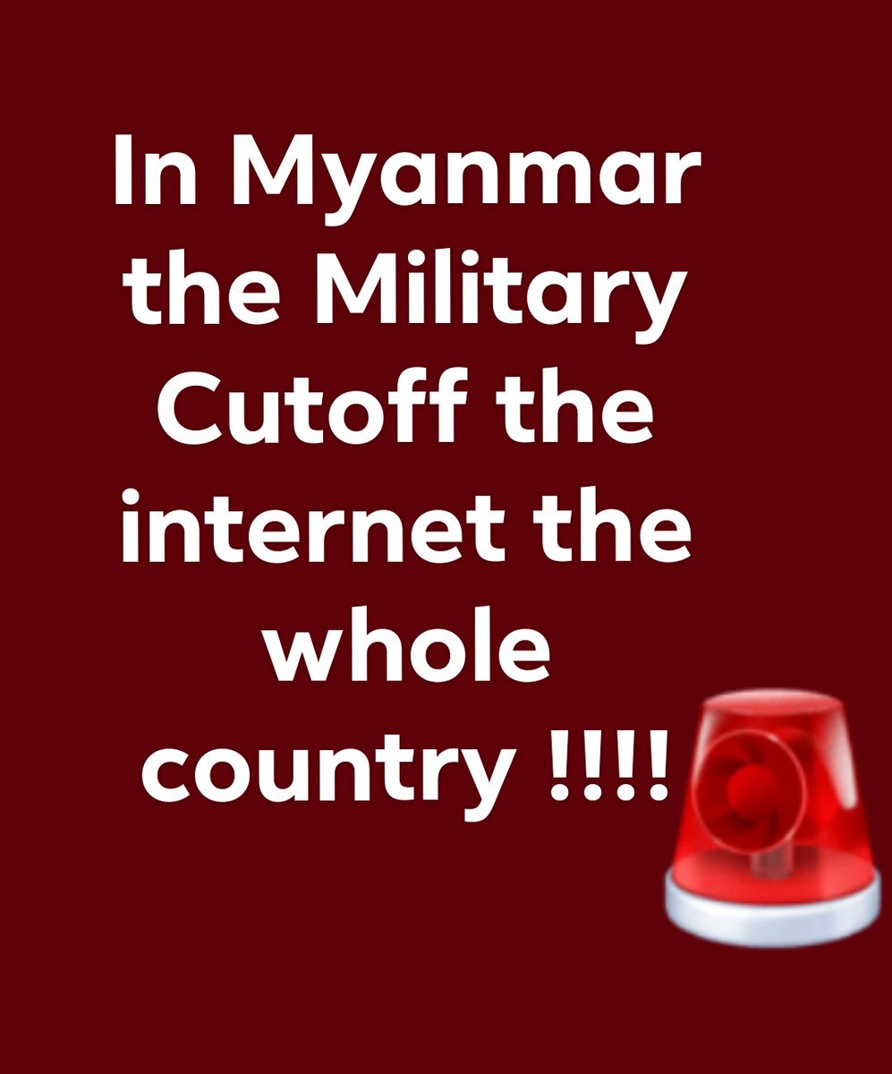 Telecom data cut off unlimited to the number of days in Myanmar. Fiber net is availble but it can be available till noon. Myanmar Junta try to cut off contact Myanmar to the whole world.      BLOODTHIRSTY JUNTA

#WhatsHappeningInMyanmar
#Mar15Coup