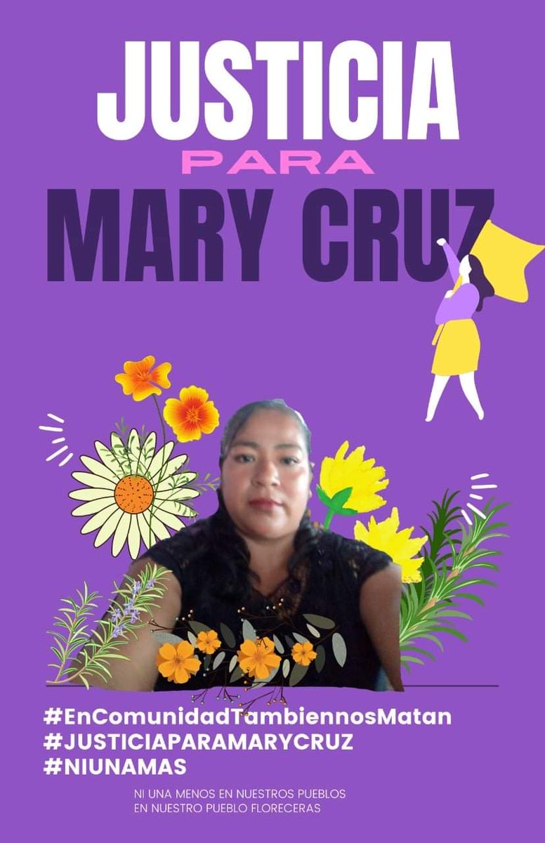 En Santa María Guienagati un feminicidio está impune. Mary Cruz, madre y mujer fue asesinada hoy.
Ni queremos que nos falte nadie.

#JusticiaParaMaryCruz
#OaxacaEstadoFeminicida
#Oaxaca
#NiUnaMenos