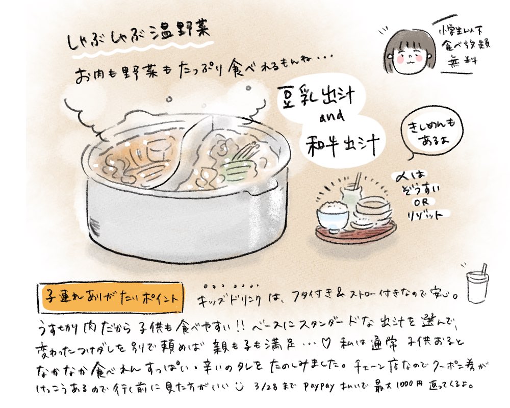 5年ぶりくらいに しゃぶしゃぶ温野菜 行ったんやけど 子供用の飲み物にフタが付 こいしさんの漫画