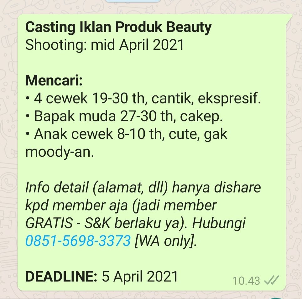 CastingId's tweet photo. #casting #infocasting #castingiklan #castinganak #castingcewek #castingbapak #castingjakarta #castingindonesia #modelbapak #modelcewek #modelanak #modeljakarta #talentanak #talentcewek #talentbapak #talentcewek #anakcewek #bapak #cewek #jakarta tukang https://t.co/d7e3ehhE2X