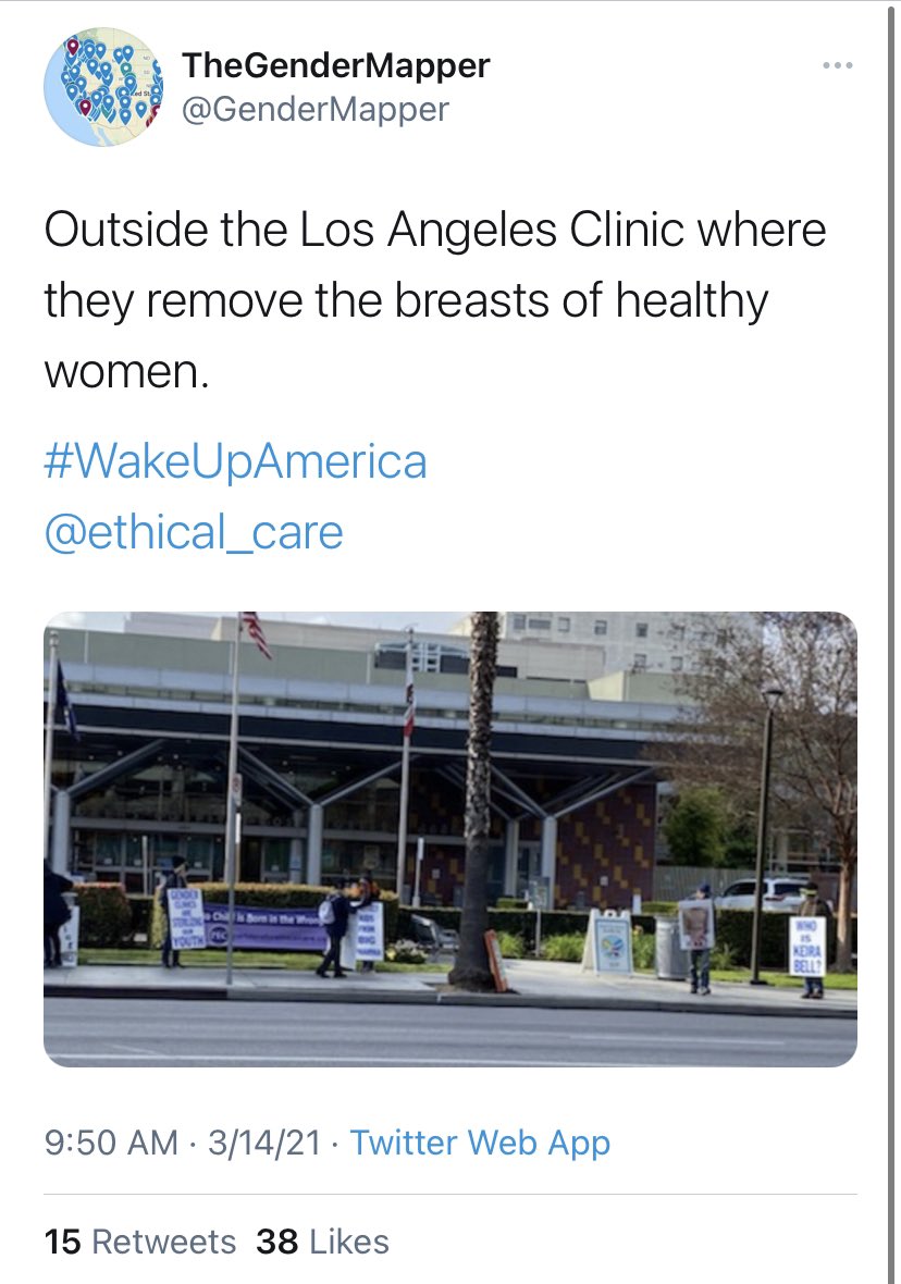 Outside the Los Angeles clinic where they remove the breasts of healthy women. #WakeUpAmerica @ethical_care