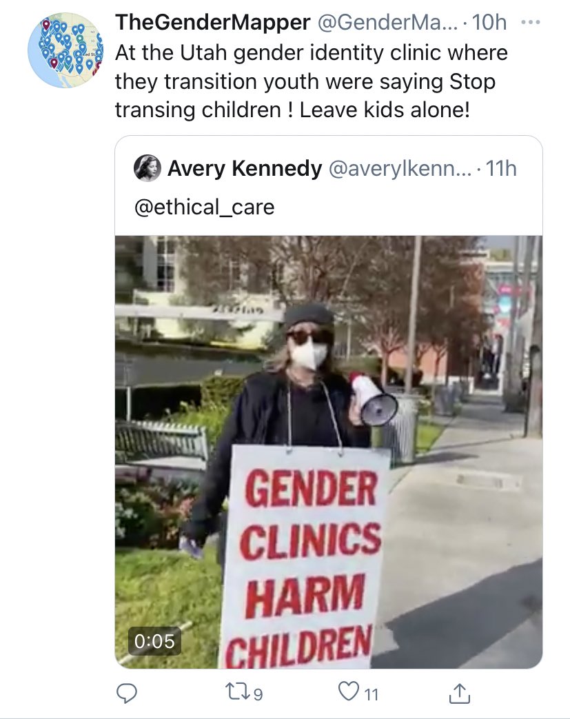 At the Utah gender identity clinic where they transition youth were saying Stop transing children! Leave kids alone!