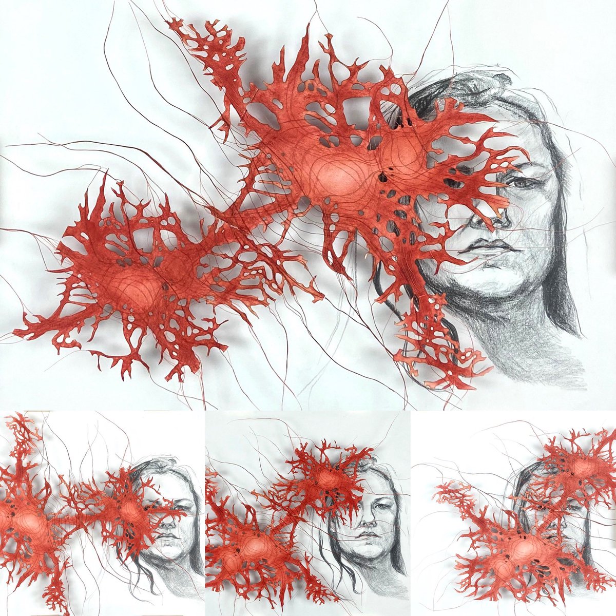 DHaynes_Studio's tweet photo. Placement-playing w/ different views of a 2020 self portrait https://t.co/k7TW8r90Cs