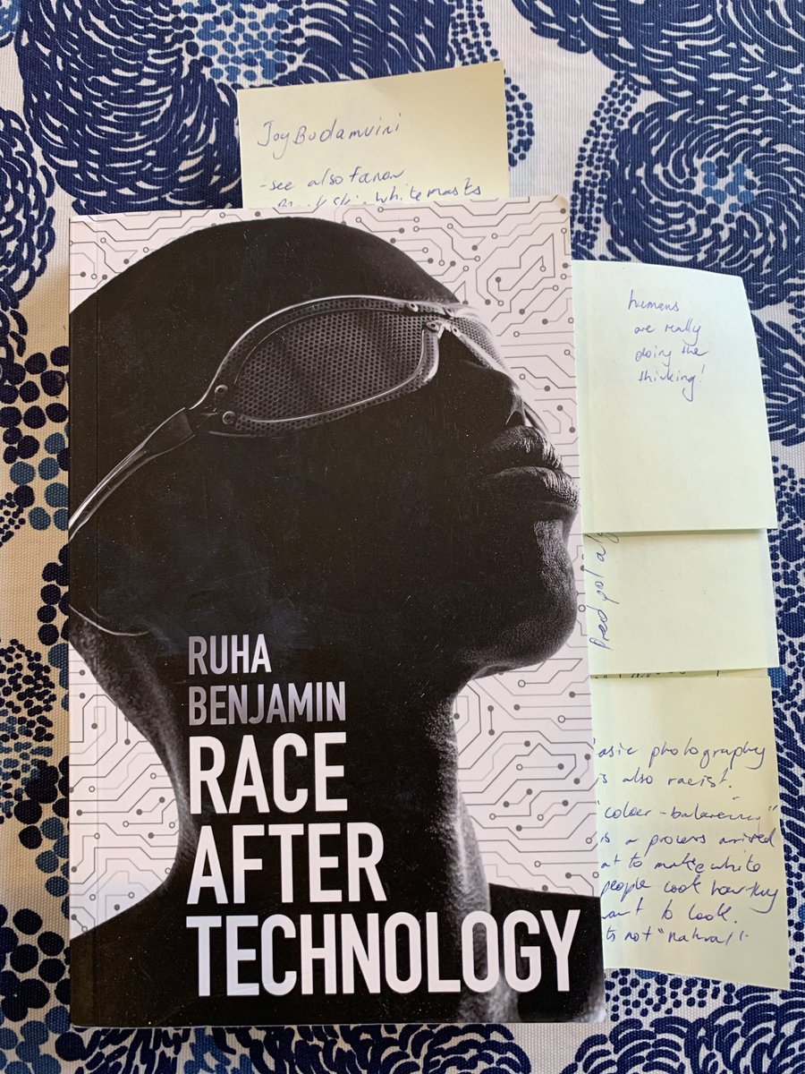Our next <a href="/AICollaborative/">AI Collaborative Network</a> #AIEthics bookclub is tonight! <a href="/SarahEsbie/">Sarah Brown</a> is leading our conversation about the brilliant <a href="/ruha9/">Ruha Benjamin</a>’s Race After Technology. If you want to join, let us know!