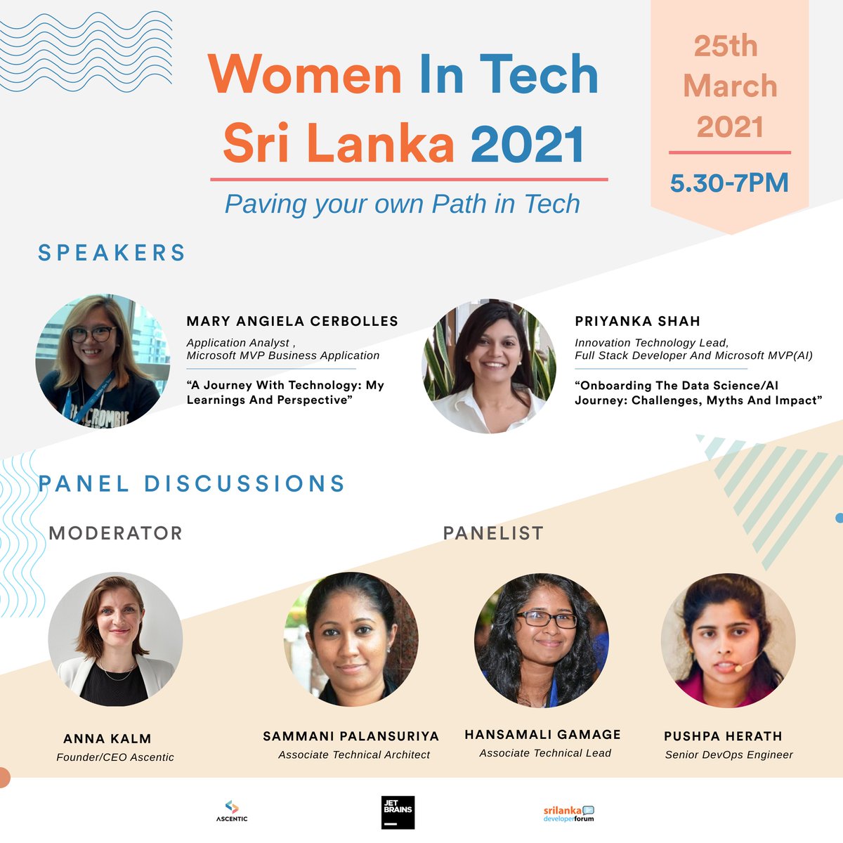HansamaliGamage's tweet image. Join us for Women&apos;s Day Special meetup on 25th Thursday from 5.30 - 7.30 PM 🙂 #community #techgirlsl #girlspower @pushpa_herath @fuzzymind1 @anjCerbolles 
meetup.com/Women-in-Tech-…