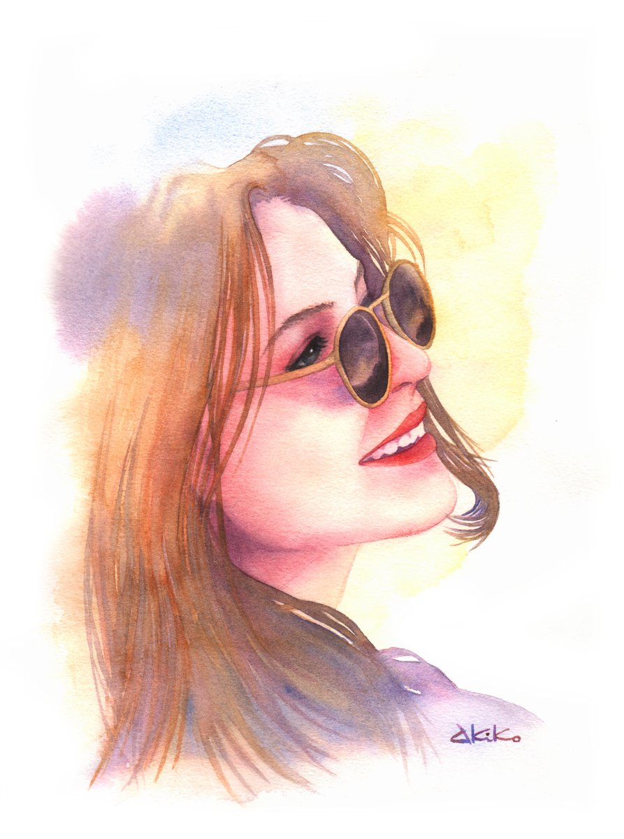 Akiko Takemoto サングラスの女性 ウィンザーアンドニュートン 絵を描こう 女性 人物イラスト Watercolor 水彩 サングラス アルシュ 人物画 絵描きさんとつながりたい Akiko Takemoto サングラスの女性 ウィンザーアンドニュートン 絵を描こう 女性 人物イラスト Watercolor 水彩 サングラス アルシュ 人物画 絵描きさんとつながりたい