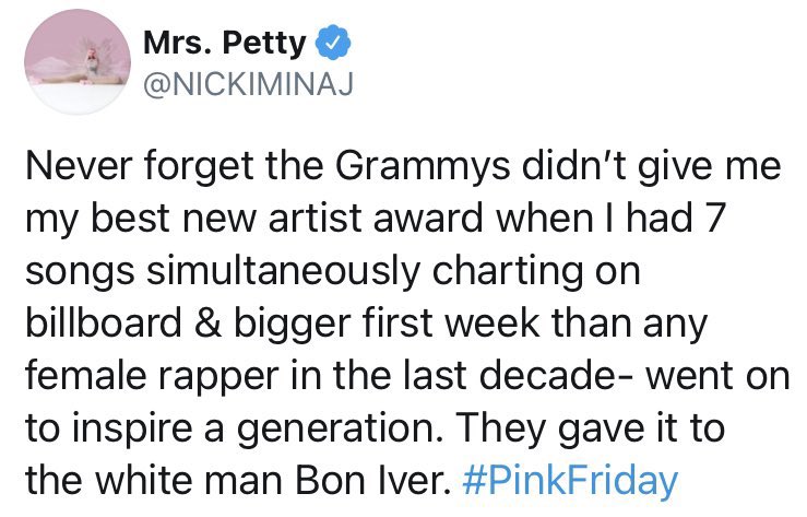 hoopki's tweet photo. #fuckthegrammys, a beautiful thread :) https://t.co/sEvTMPw1A3