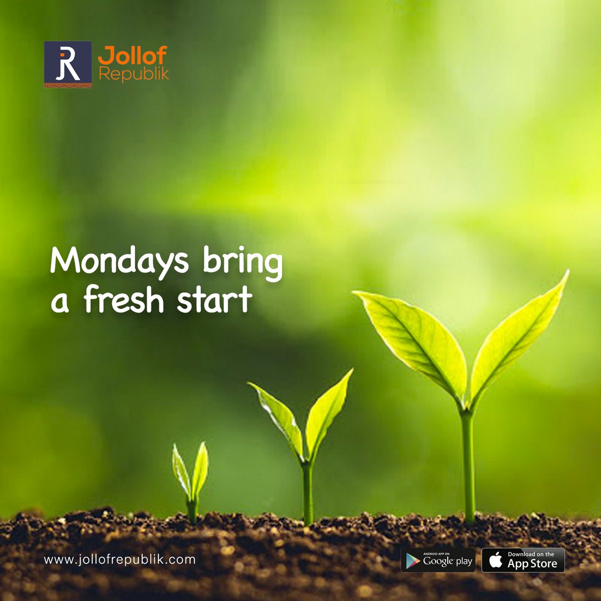 It’s a new week and a chance to start afresh. What are you aiming to be better at this week?

Have a splendid week ahead!!!
#jollofrepublik #socialapp #socialmediaapp #Mondaymotivation #Mondayquotes #newweek #freshstart #newenergy #mondayspirit #mondaymuse #motvationalmonday