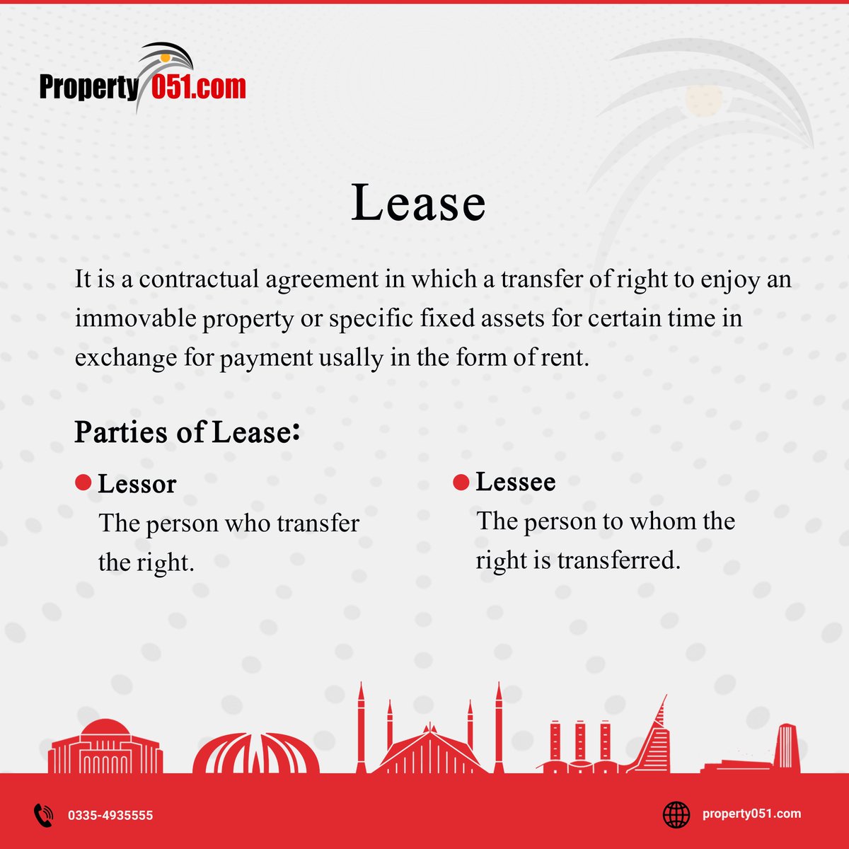 property051's tweet image. What is Lease?
#property051 provides you basic property related knowledge.
Check out the complete series by visiting profile.
#basicterms #property #realestate #learningseries #realestateagent #knowthedifference #knowledgeispower