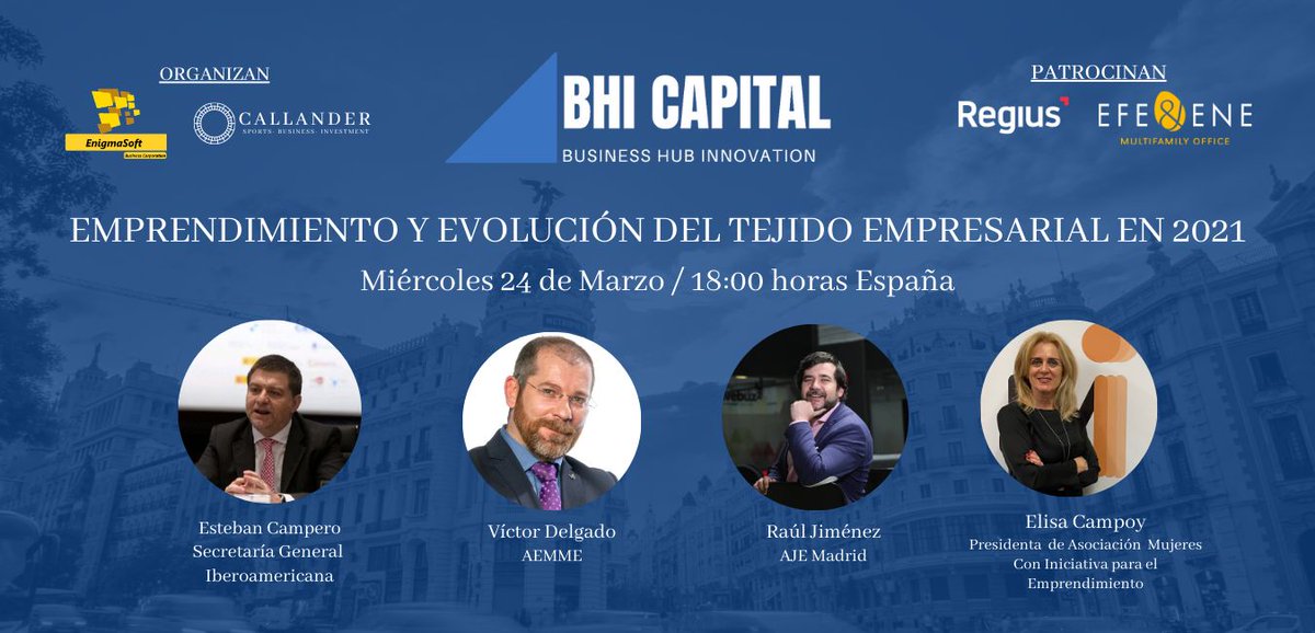 microempresas's tweet photo. El próximo 24 de marzo, gracias a la plataforma de negocios @BHIspain y Carlos González Graña, hablaremos de Emprendimiento y evolución del tejido empresarial en 2021
RECUERDA A PARTIR DE LAS 18:00h
#AEMME #Microempresas #emprendedores #automos #inversión #desarrollodenegocios https://t.co/oHlf4rhLTs