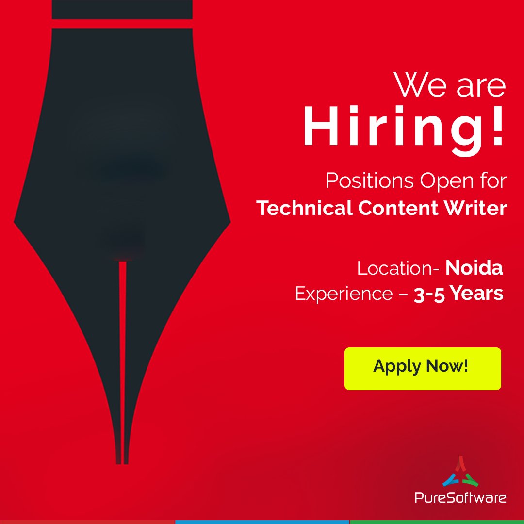 PureSoftware's tweet photo. PureSoftware is growing. We are looking for creative technical #ContentWriters with relevant IT experience and expertise in writing business language. Do you think you can do the magic with words? Apply now! https://t.co/pEfTQozMfd

#Hiring #ContentWriter #Recruitment #Jobs https://t.co/6pdYLm7i9F