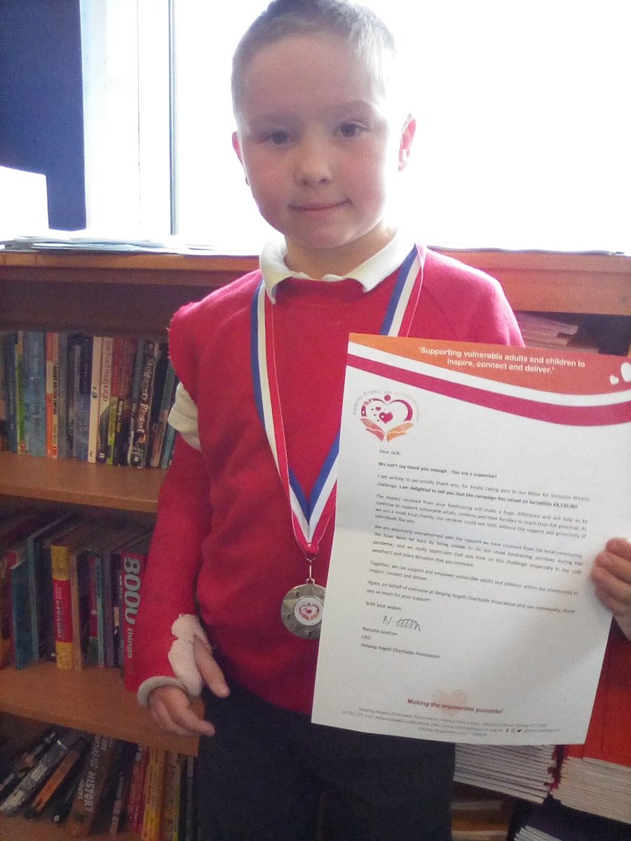 SeabridgeSchool's tweet photo. Jack has raised an incredible Β£1000+ for the charity @helpingangelsca by walking 50 miles during February. Jack got to go on @thehitmix in February to discuss his hard work! We're all super proud of you Jack! #feb50 #moveforinclusion https://t.co/LCuxN1FytS