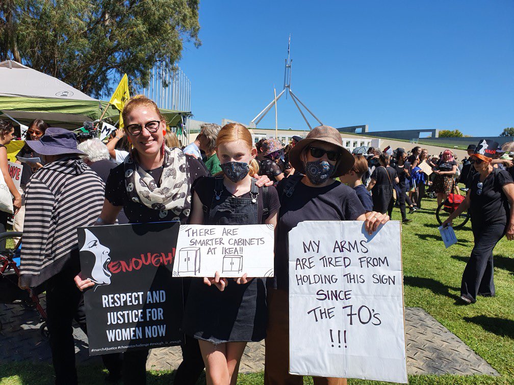 Three generations of women marching together today, because apparently we still need to. #March4JusticeCanberra #choosetochallange #MarchForJustice #EnoughisEnougth #MarchForJustice @guardian @abcnews @bordermail @march4justiceau @janine_hendry