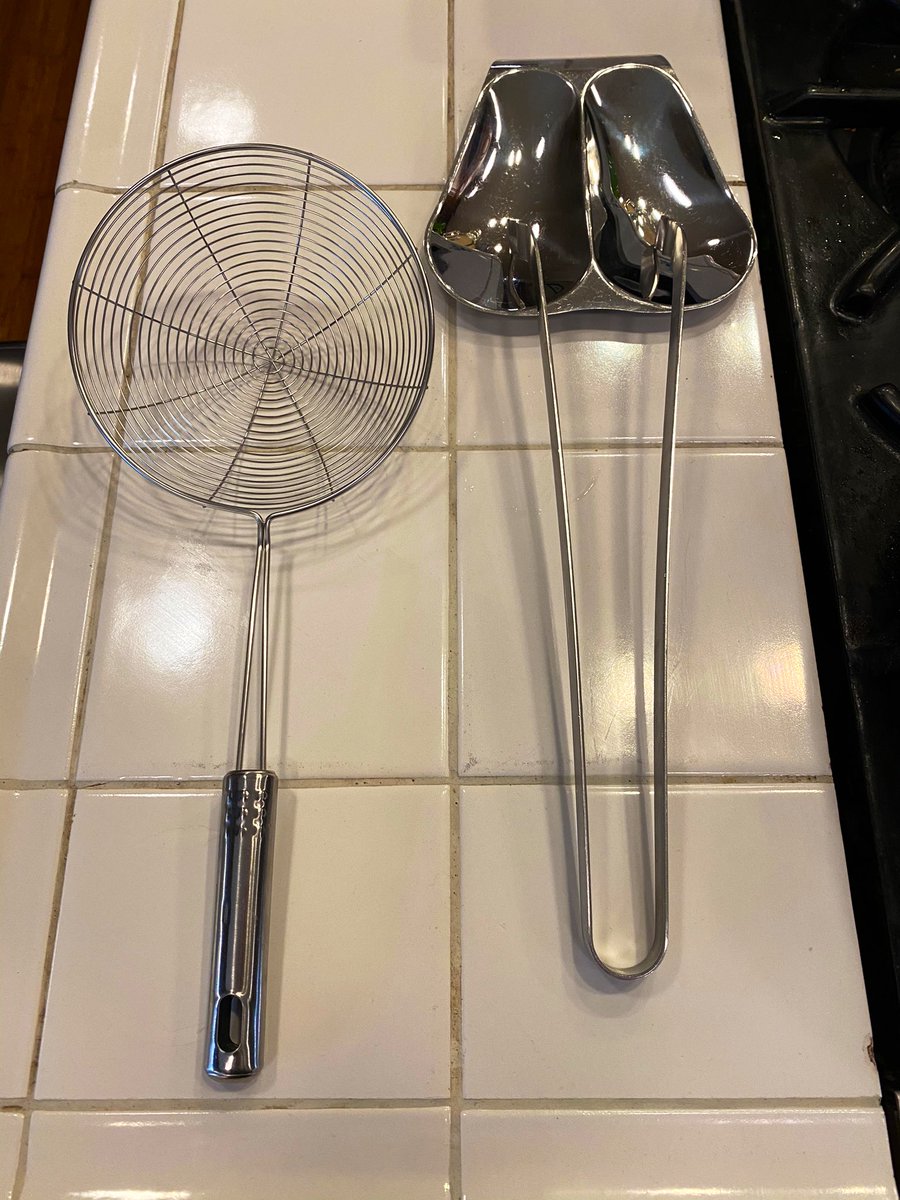 You will need a spider (the round thing with the handle or equivalent), some tongs for flipping the boiling bagels GENTLY, and it’s time to fill the cooking bowl with ice water and the boiling pot with water and a dollop of malt. Yes, a dollop. Feel. Spirit. Love. Dollop.