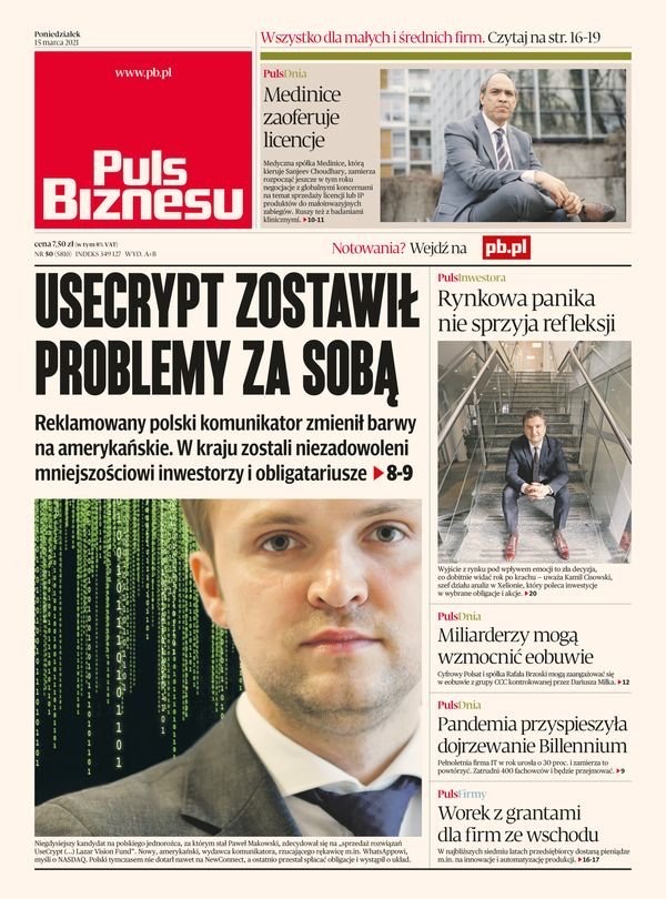 niebezpiecznik's tweet image. 🚨 ciąg dalszy afery z #Usecrypt

1. Tomek dostał pozew za swój artykuł dot. komunikatora Usecrypt. Szczegóły tu (prosi o retwity):


2. Dzisiejszy Puls Biznesu ujawnił kontrowersje dotyczące Usecrypta i powiązanych z nim spółek:
pb.pl/usecrypt-wynio…