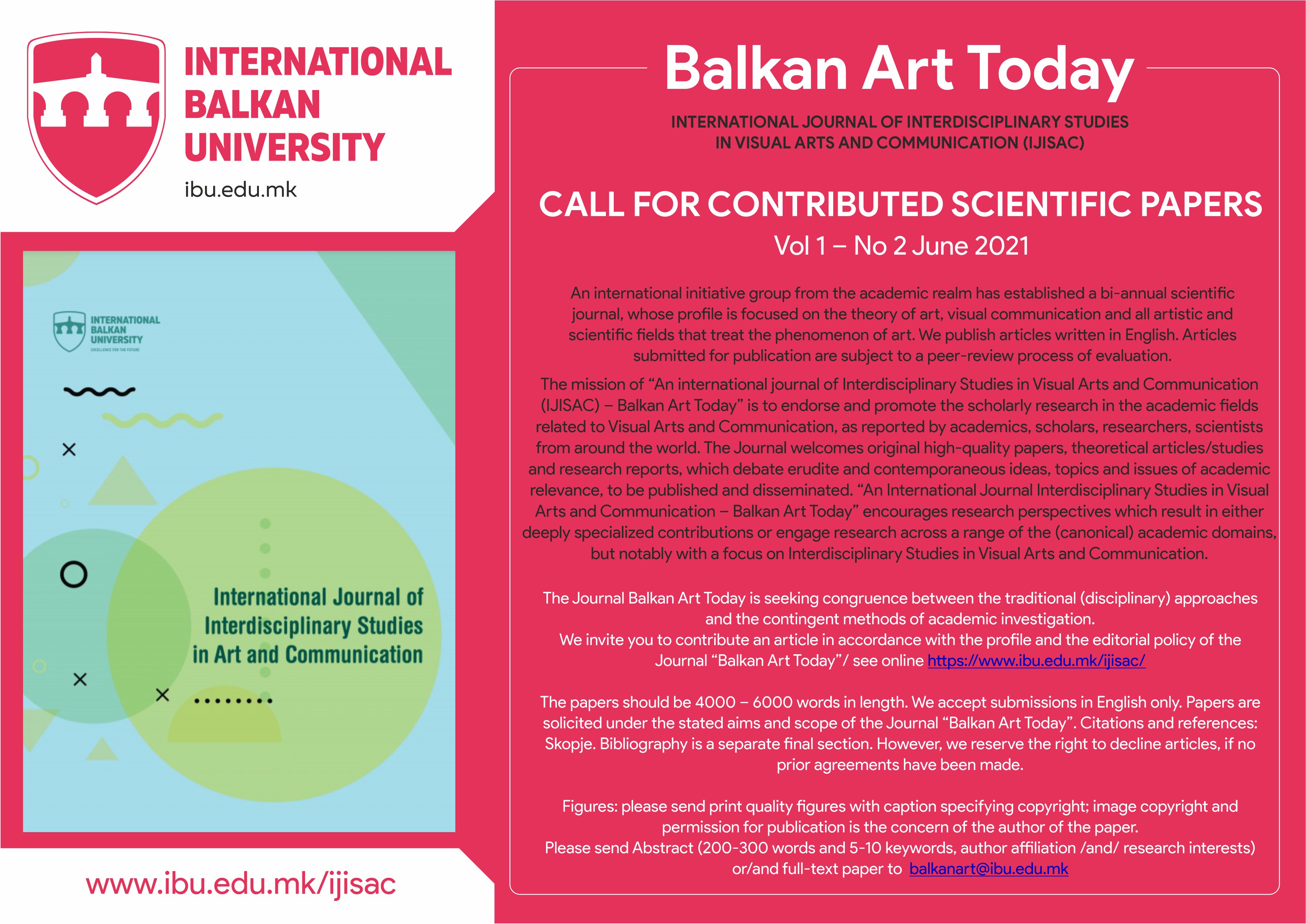 International Balkan University (IBU) on X: &ldquo;📚 CALL FOR 