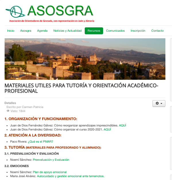 ASOSGRA's tweet photo. Actualizada entrada en web, materiales para #tutoría, #orientaciónAP y #AtenciónDiversidad realizados por socios y socias de #ASOSGRA Gracias a todos (los que están en Twitter y los que no) por vuestras aportaciones y trabajo AQUÍ ➡️ https://t.co/mAytWCuPPL https://t.co/4BrJof2iv7