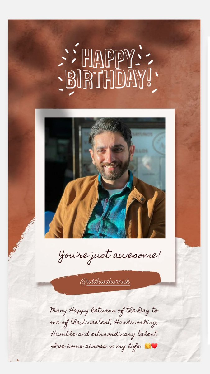 #HappyBirthdaySiddhantKarnick
#HBDSiddhantKarnick 🎊🎁🎈🎉

You're just awesome!
Keep Rocking as always, Dear <a href="/SiddhantKarnick/">Siddhant Karnick</a> Sirrr! ❤🤗

<a href="/sidkworld/">Siddhant Karnick World</a> 
<a href="/siddhanites/">Siddhant Karnick Official FC®</a>