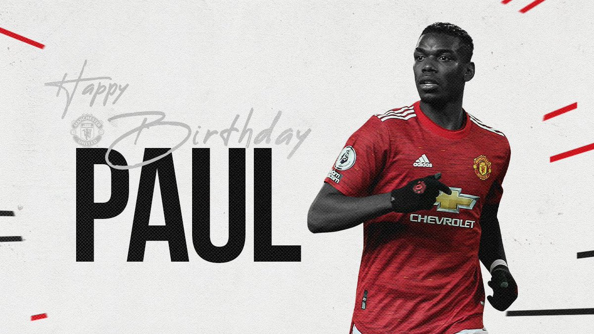 Happy birthday, @PaulPogba! Have a great day! 🎂 #MUFC