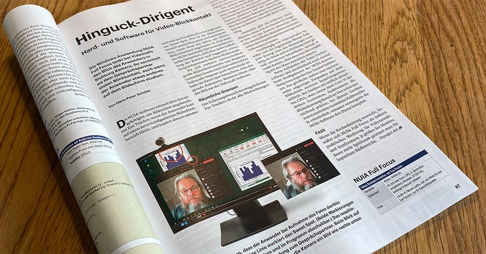 Europas größtes Tech Magazin c't hat NUIA Full Focus unter die Lupe genommen; das Testfazit: „… bewährt sich NUIA Full Focus als äußerst praktisches Werkzeug für Videoanrufe und -konferenzen.“
bit.ly/309FD8Z

#Blickkontakt #Videokonferenz #MSTeams #Zoom #Webex