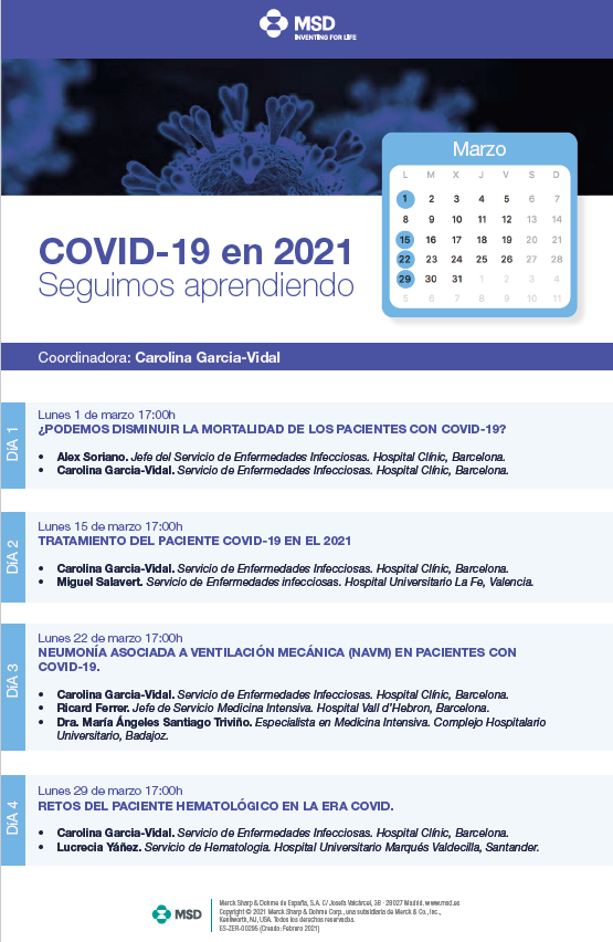 msd_es's tweet photo. 🔊 Hoy retransmitimos en #MSDProfesionales la segunda sesión del programa "COVID-19 en 2021: seguimos aprendiendo". Para acceder pinche el siguiente link 👉🏼 https://t.co/cm5pVVuhdt 📲. Le esperamos a las 17 h 🕒. #COVID19 #EnfermedadesInfecciosas #MSDEspaña #StrongerTogether https://t.co/HmG0GvfFBd