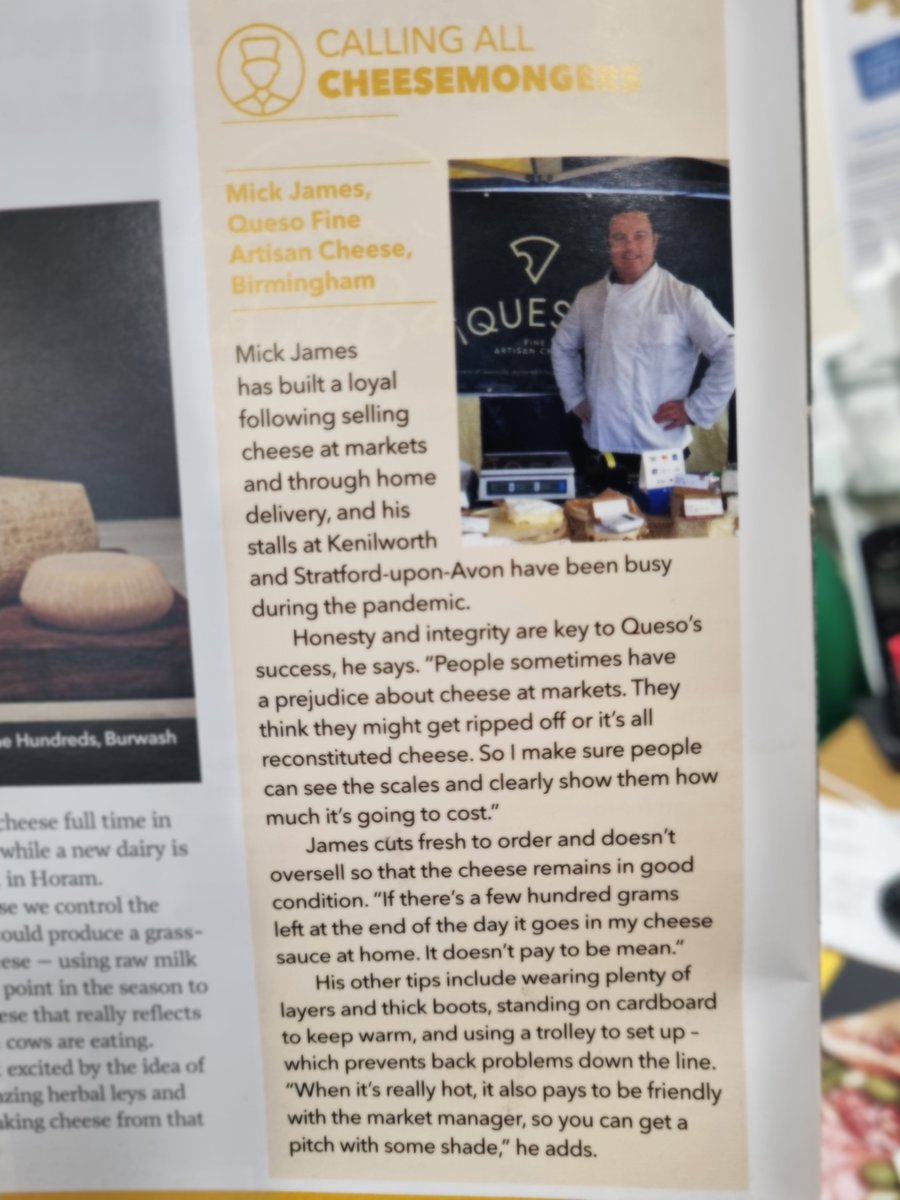 whitelakecheese's tweet photo. How lovely to see one of our customers in this months #finefooddigest by The Guild of Fine Food!
Looking good, Mick!
#quesofinecheese @guildoffinefood #artisancheese #finecheese #cheeseislife #cheese https://t.co/V3RN5MZgNr