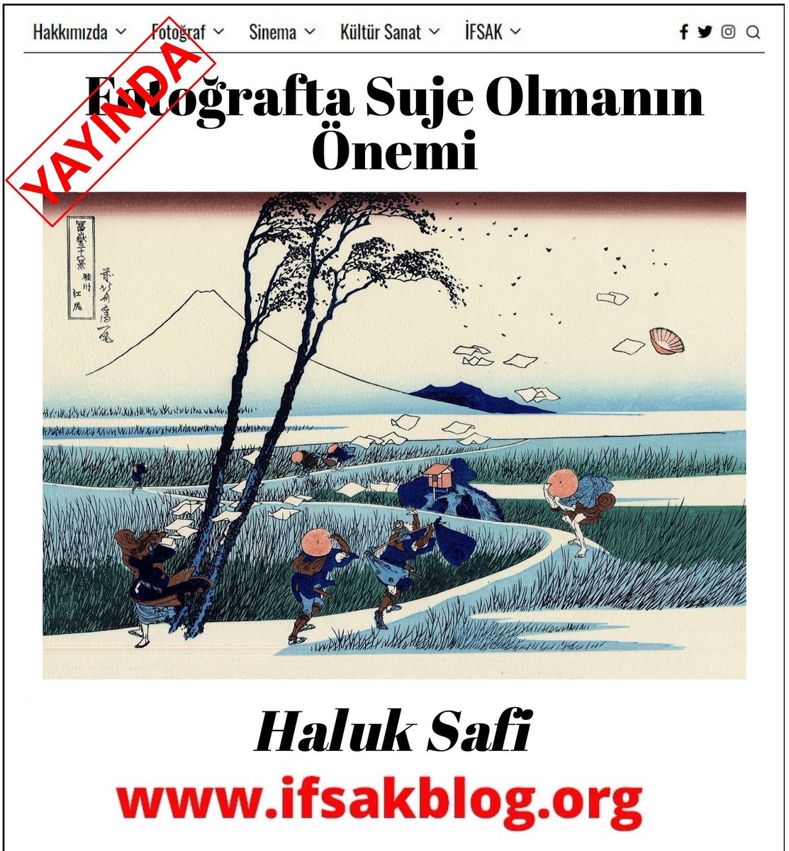 IfsakB's tweet photo. Yeni yazı!
Haluk Safi (@haluksafi) “Fotoğrafta Suje Olmanın Önemi” yazısıyla İFSAK Blog’da:
“Bir fotoğrafı imgeleyerek kurgularken, hayatın akışını kadrajlarken ya da çektiğimiz fotoğrafları yayımlamadan önce ayıklarken, ilerde metalaşmadan..”   
Devamı : https://t.co/h0jFRY3ByT https://t.co/FEZvusN8uV