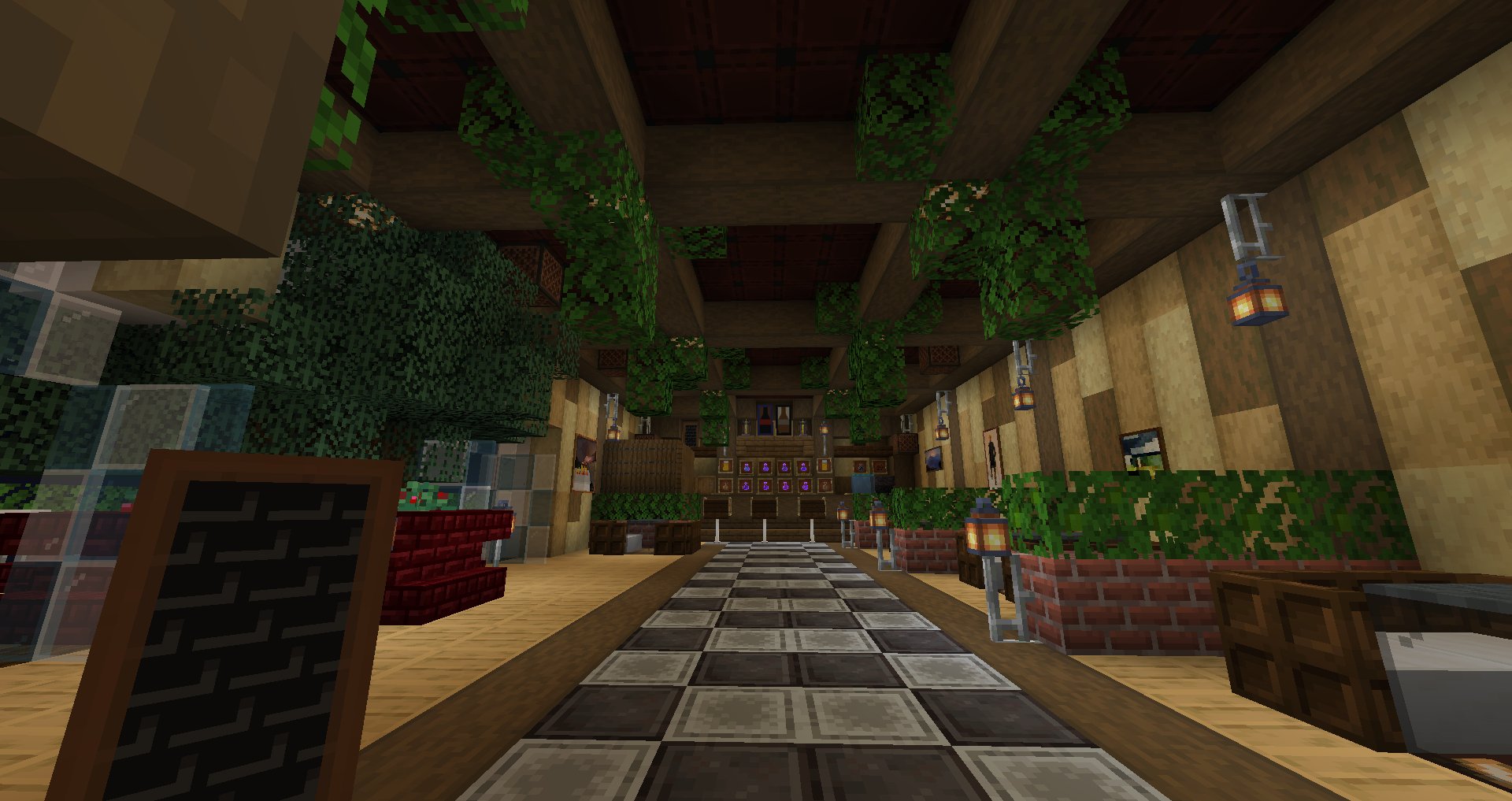 Sippou Emaiyu Twitter पर フレンドマルチ鯖のbarの影modなし 内装表現はいつも悩みます マイクラ バニラ建築 Minecraft マイクラ内装 店内正面とbarカウンターとカウンター内部 T Co Sbej550qbg Twitter