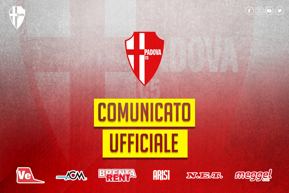 PadovaCalcioC5's tweet photo. ⛔️Sospensione attività: da oggi il Veneto entra in zona rossa, misura che comporta purtroppo anche la sospensione degli allenamenti secondo quanto stabilito nel relativo DPCM. La società augura ai propri atleti di rivedersi quanto prima nei campi di gioco 🏴󠁧󠁢󠁥󠁮󠁧󠁿 https://t.co/BfiQ1RduQg