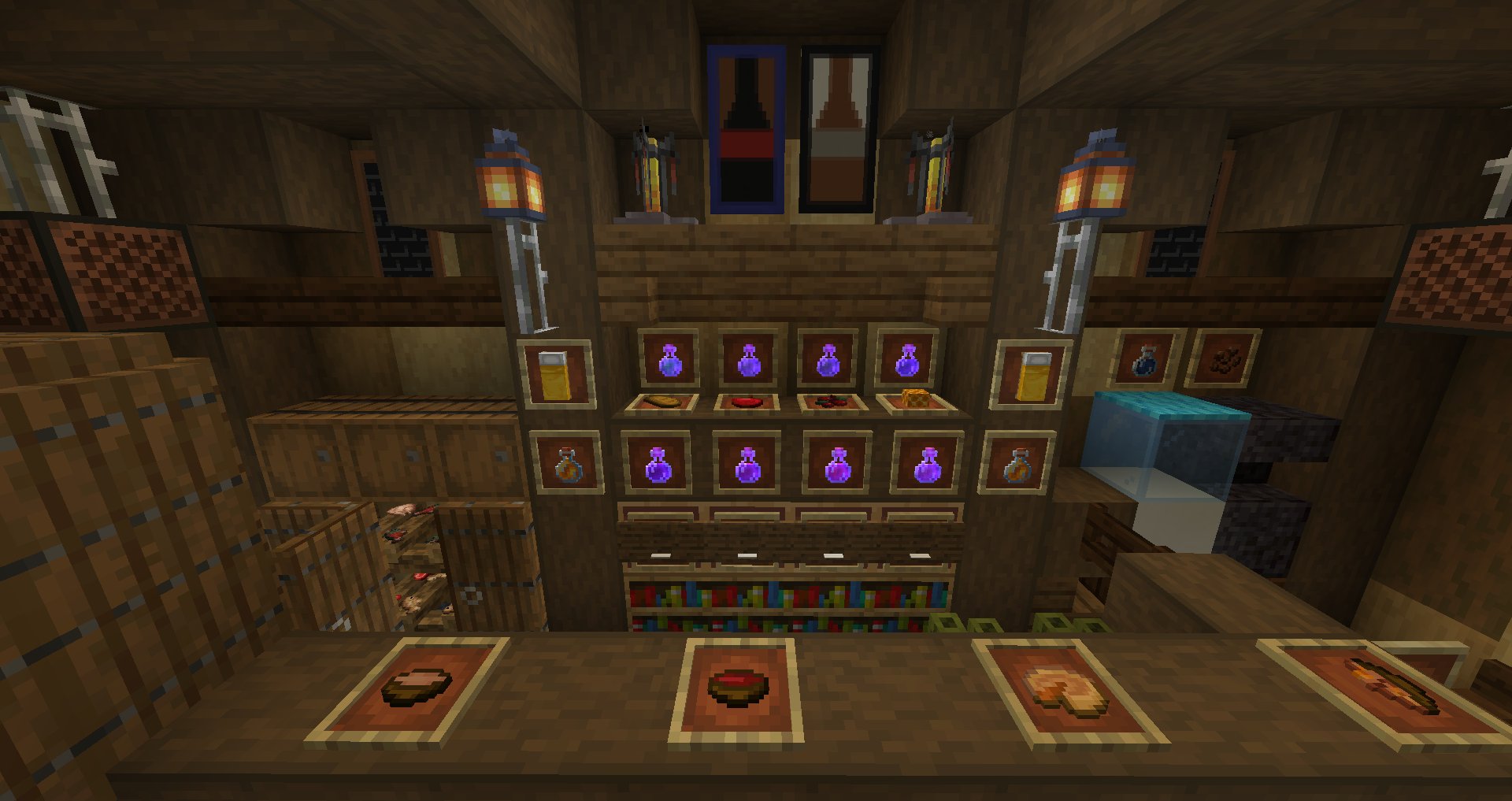 Sippou Emaiyu フレンドマルチ鯖のbarの影modなし 内装表現はいつも悩みます マイクラ バニラ建築 Minecraft マイクラ内装 店内正面とbarカウンターとカウンター内部 T Co Sbej550qbg Twitter