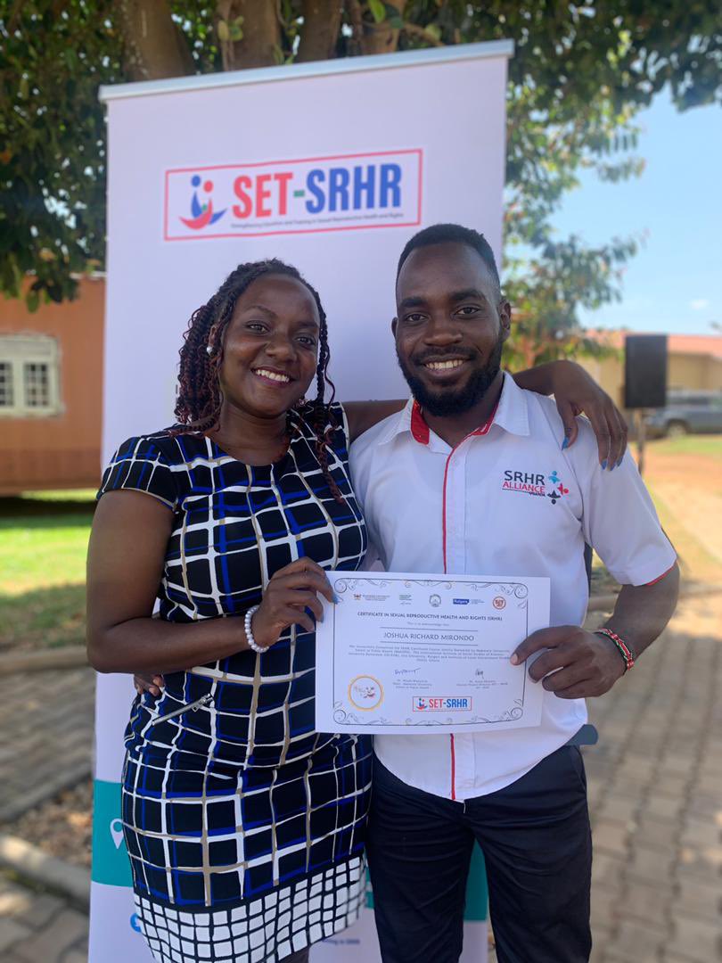 We congratulate our team members @MaggieNnanyombi and <a href="/josh_mirondo/">BWANA Josh</a> upon successfully completing a Training Of Trainers course at <a href="/SETSRHRUg/">Strengthening Education and Training in SRHR</a>. We look forward to seeing you apply the new skill set acquired into SRHR programming for young people. Congratulations 🥳🥳