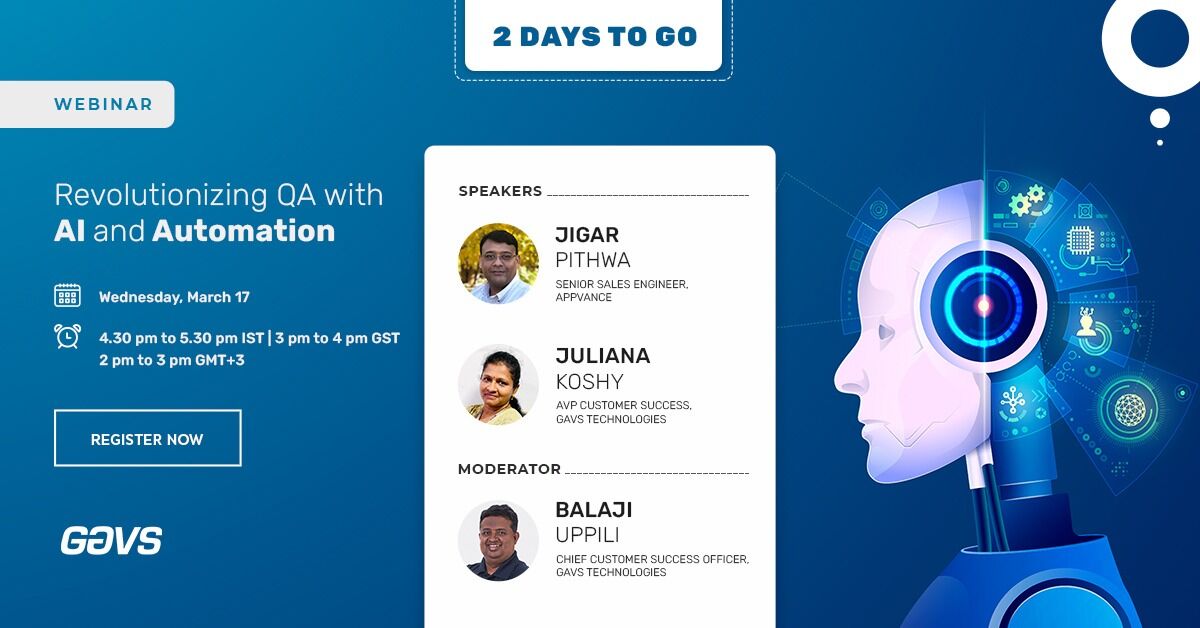 insideneurealm's tweet image. Join the experts from #GAVS and #Appvance as they discuss how to break the vicious cycle of unexpected production issues &amp;amp; firefighting with AI &amp;amp; Automation-led QA. Only 2 days to go, register now! bit.ly/3bN5yKh

#applicationproduction #applicationQA #QAanalysis #AIinQA