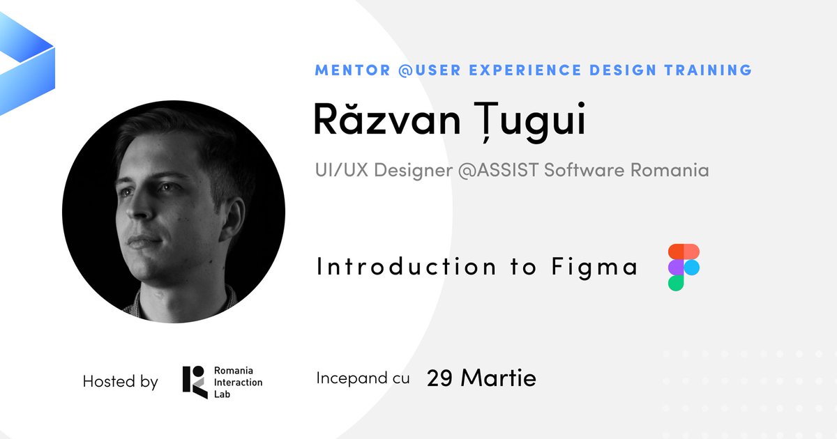 assistsoftware's tweet image. We are proud to announce the participation of our colleague Razvan Tugui, UI/UX Designer, as a mentor at the online event organized by Romania Interact Lab – User Experience Design Training. 

🎯 For more details: romaniainteractionlab.com/user-experienc…

#uxdesign #useexperience #figmacourse