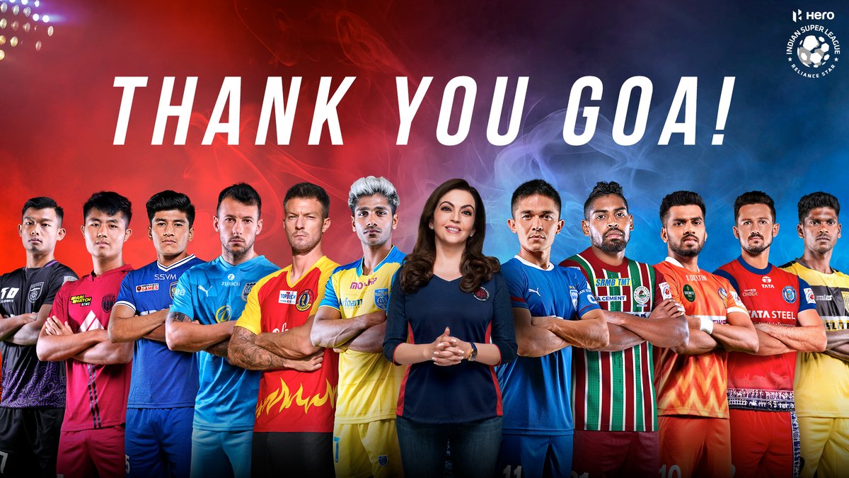 IndSuperLeague's tweet photo. #ThankYouGoa for playing a vital part in ensuring a safe & successful #HeroISL season ๐
#LetsFootball https://t.co/5YUzLdGkQ9